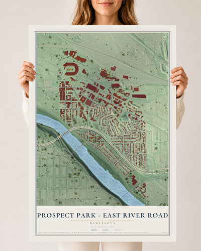 Map of Prospect Park - East River Road, Minnesota, 24 x 36 inch unframed archival matte print