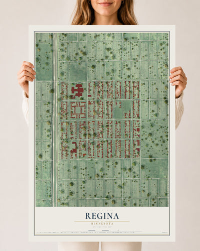 Map of Regina, Minnesota, 24 x 36 inch unframed archival matte print