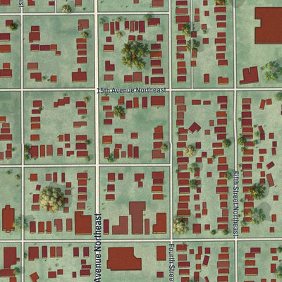 Close-up of the map of Sheridan, Minnesota print showing street and building detail