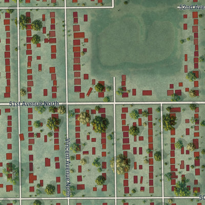 Second close-up of the map of Shingle Creek, Minnesota print showing more streets and buildings