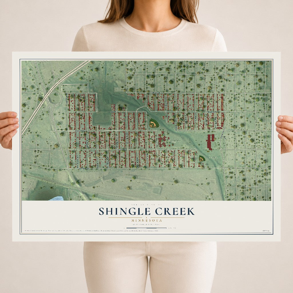 Map of Shingle Creek, Minnesota, 18 x 24 inch unframed archival matte print