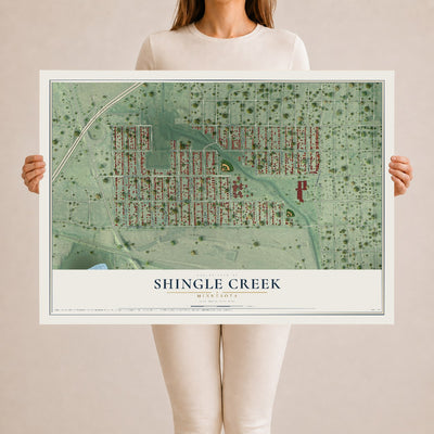 Map of Shingle Creek, Minnesota, 24 x 36 inch unframed archival matte print