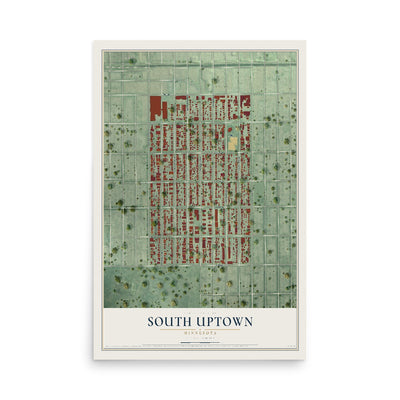 Map of South Uptown, Minnesota, 12 x 18 inch unframed archival matte print