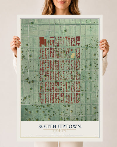 Map of South Uptown, Minnesota, 24 x 36 inch unframed archival matte print