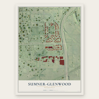 Sumner-Glenwood, Minnesota map print, the full design