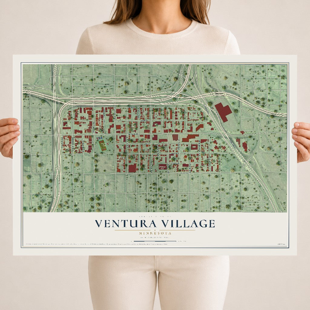 Map of Ventura Village, Minnesota, 18 x 24 inch unframed archival matte print