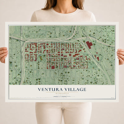 Map of Ventura Village, Minnesota, 18 x 24 inch unframed archival matte print
