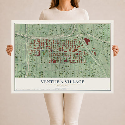 Map of Ventura Village, Minnesota, 24 x 36 inch unframed archival matte print