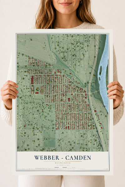 Map of Webber - Camden, Minnesota, 18 x 24 inch unframed archival matte print