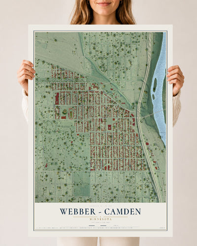 Map of Webber - Camden, Minnesota, 24 x 36 inch unframed archival matte print