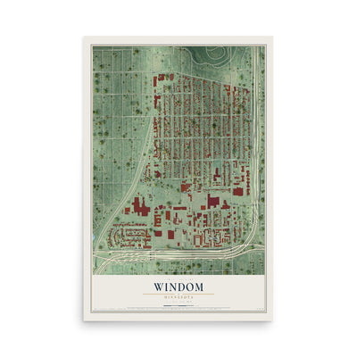 Map of Windom, Minneapolis, Minnesota, 12 x 18 inch unframed archival matte print