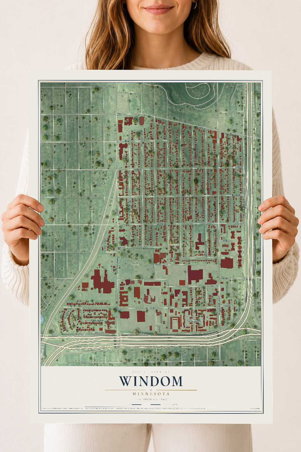 Map of Windom, Minneapolis, Minnesota, 18 x 24 inch unframed archival matte print