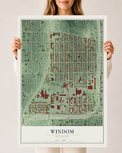 Map of Windom, Minneapolis, Minnesota, 24 x 36 inch unframed archival matte print