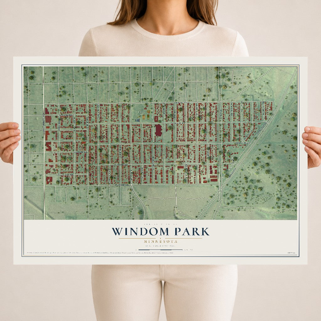 Map of Windom Park, Minnesota, 18 x 24 inch unframed archival matte print