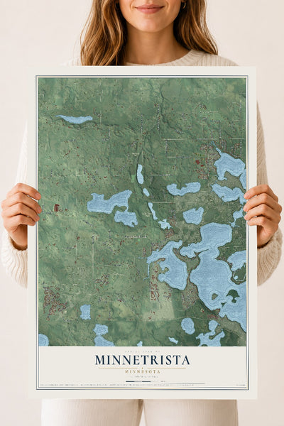 Map of Minnetrista, Minnesota, 18 x 24 inch unframed archival matte print