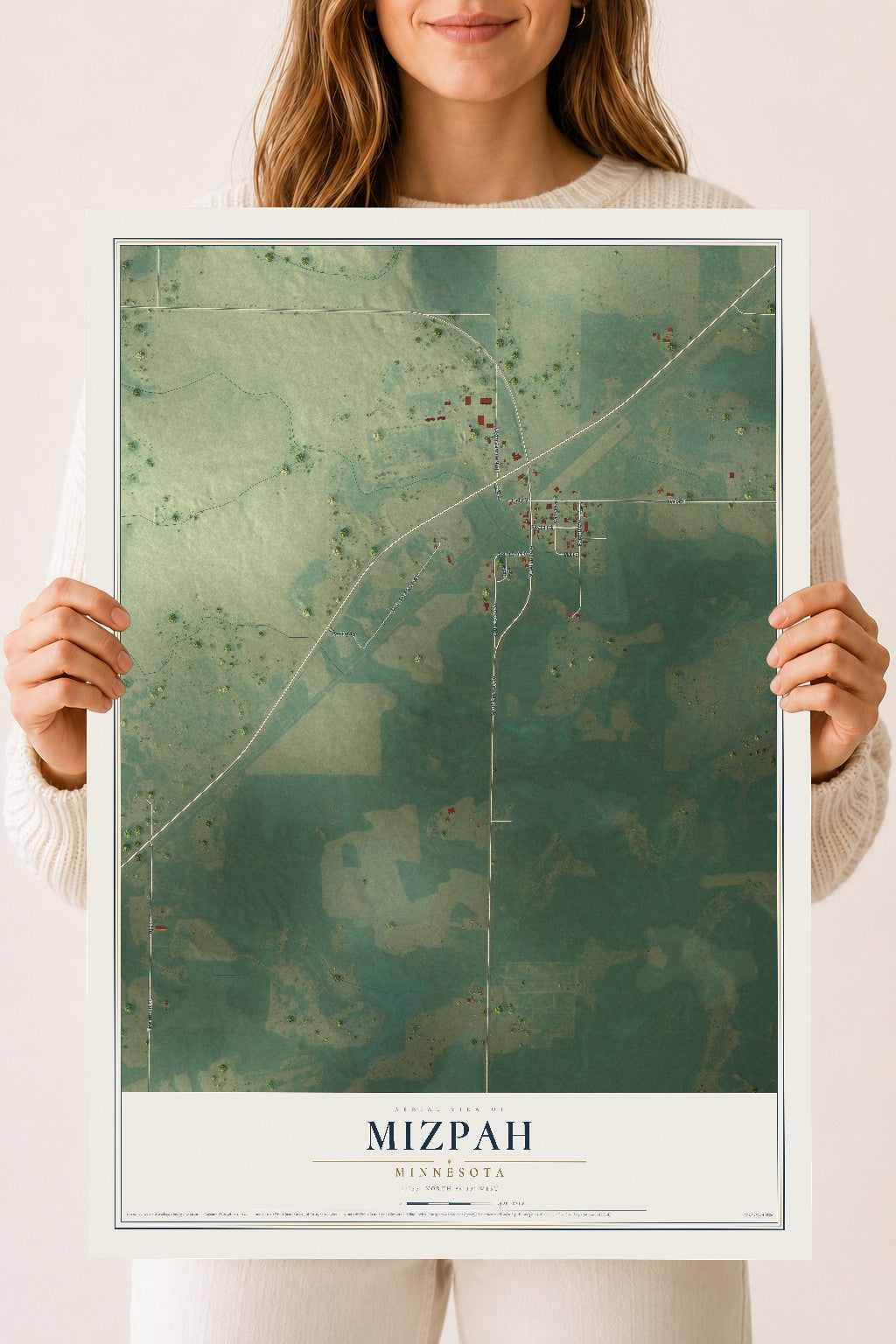 Map of Mizpah, Minnesota, 18 x 24 inch unframed archival matte print