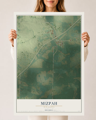 Map of Mizpah, Minnesota, 24 x 36 inch unframed archival matte print