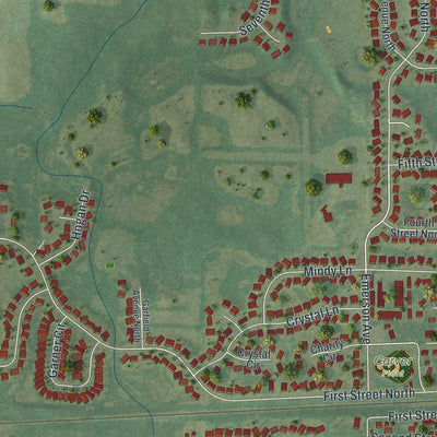 Second close-up of the map of Montrose, Minnesota print showing more streets and buildings