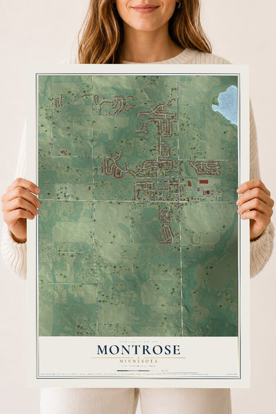Map of Montrose, Minnesota, 18 x 24 inch unframed archival matte print