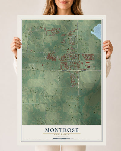 Map of Montrose, Minnesota, 24 x 36 inch unframed archival matte print