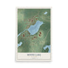Map of Moose Lake, Minnesota, 12 x 18 inch unframed archival matte print