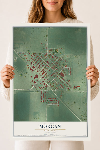 Map of Morgan, Minnesota, 18 x 24 inch unframed archival matte print