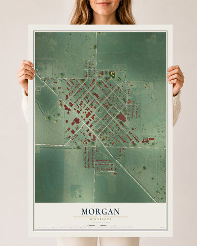 Map of Morgan, Minnesota, 24 x 36 inch unframed archival matte print