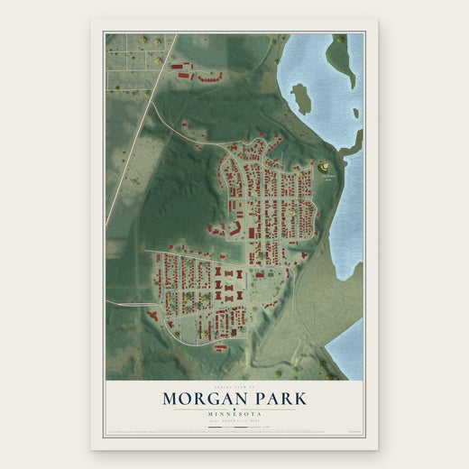 Morgan Park, Minnesota map print, the full design