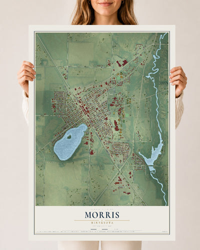 Map of Morris, Minnesota, 24 x 36 inch unframed archival matte print