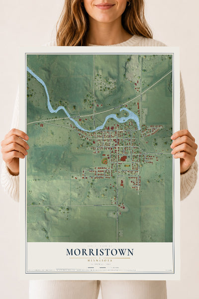 Map of Morristown, Minnesota, 18 x 24 inch unframed archival matte print