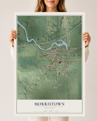 Map of Morristown, Minnesota, 24 x 36 inch unframed archival matte print