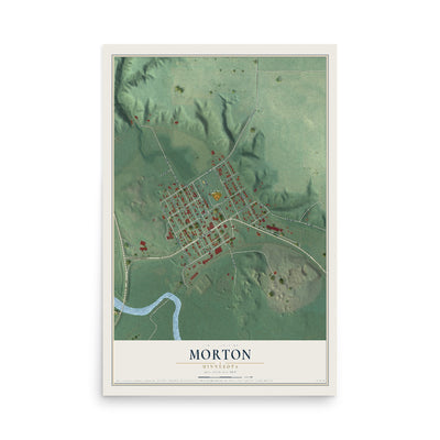 Map of Morton, Minnesota, 12 x 18 inch unframed archival matte print