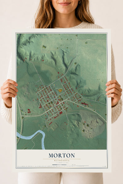 Map of Morton, Minnesota, 18 x 24 inch unframed archival matte print