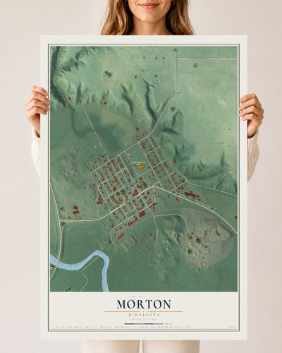 Map of Morton, Minnesota, 24 x 36 inch unframed archival matte print