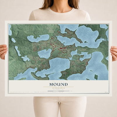 Map of Mound, Minnesota, 18 x 24 inch unframed archival matte print