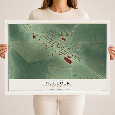 Map of Murdock, Minnesota, 18 x 24 inch unframed archival matte print