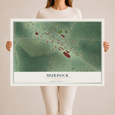 Map of Murdock, Minnesota, 24 x 36 inch unframed archival matte print