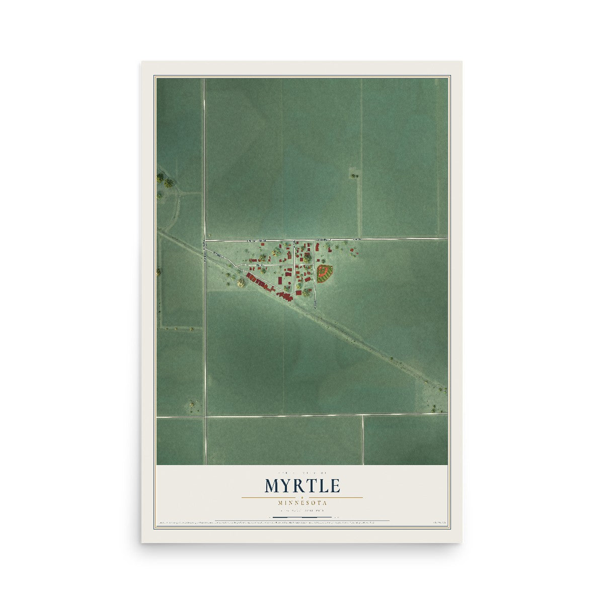 Map of Myrtle, Minnesota, 12 x 18 inch unframed archival matte print