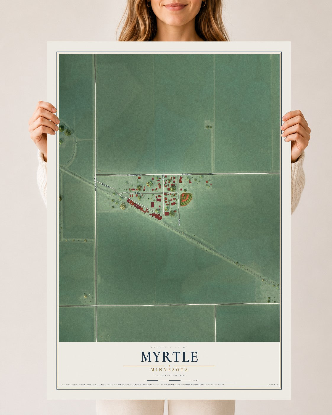 Map of Myrtle, Minnesota, 24 x 36 inch unframed archival matte print