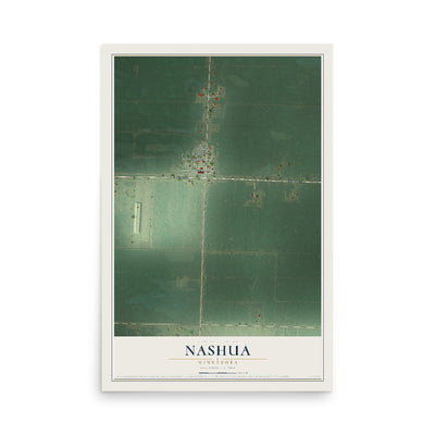 Map of Nashua, Minnesota, 12 x 18 inch unframed archival matte print