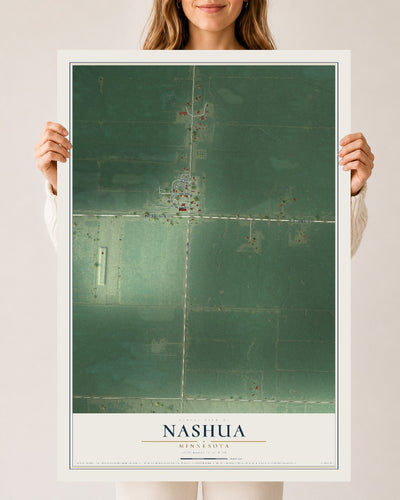 Map of Nashua, Minnesota, 24 x 36 inch unframed archival matte print