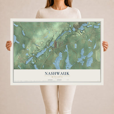 Map of Nashwauk, Minnesota, 24 x 36 inch unframed archival matte print