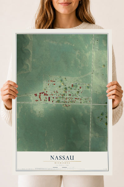 Map of Nassau, Minnesota, 18 x 24 inch unframed archival matte print