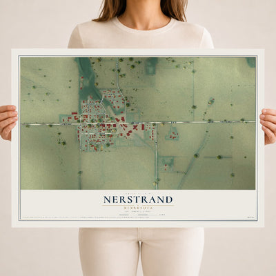 Map of Nerstrand, Minnesota, 18 x 24 inch unframed archival matte print