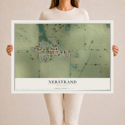 Map of Nerstrand, Minnesota, 24 x 36 inch unframed archival matte print