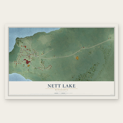 Nett Lake, Minnesota map print, the full design