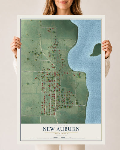 Map of New Auburn, Minnesota, 24 x 36 inch unframed archival matte print