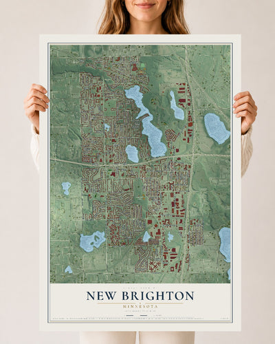 Map of New Brighton, Minnesota, 24 x 36 inch unframed archival matte print