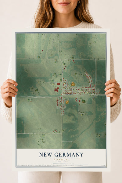 Map of New Germany, Minnesota, 18 x 24 inch unframed archival matte print