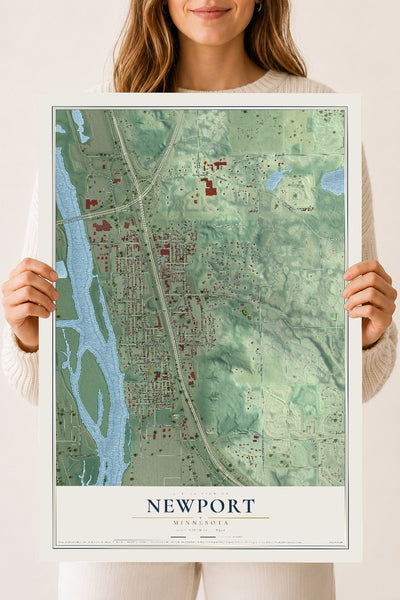 Map of Newport, Minnesota, 18 x 24 inch unframed archival matte print